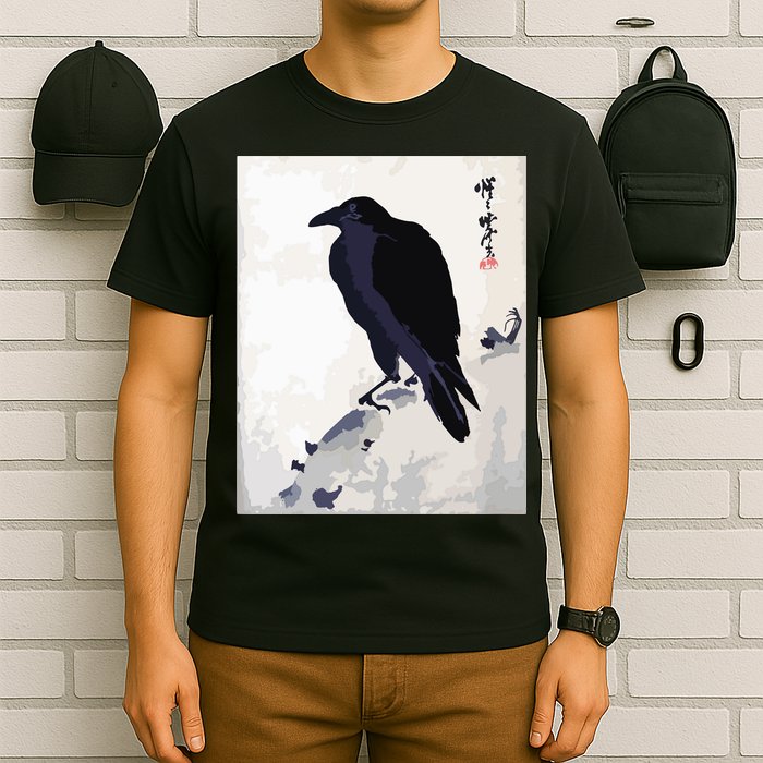 Japanese Art, Japanese Woodblock Art Print Crow Kyosai T-Shirt