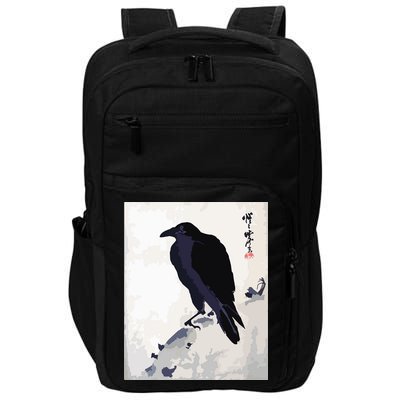 Japanese Art, Japanese Woodblock Art Print Crow Kyosai Impact Tech Backpack