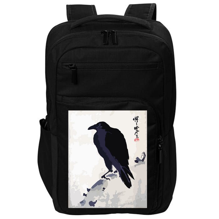 Japanese Art, Japanese Woodblock Art Print Crow Kyosai Impact Tech Backpack