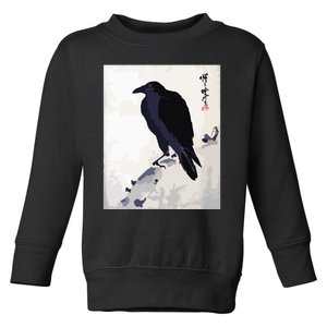 Japanese Art, Japanese Woodblock Art Print Crow Kyosai Toddler Sweatshirt