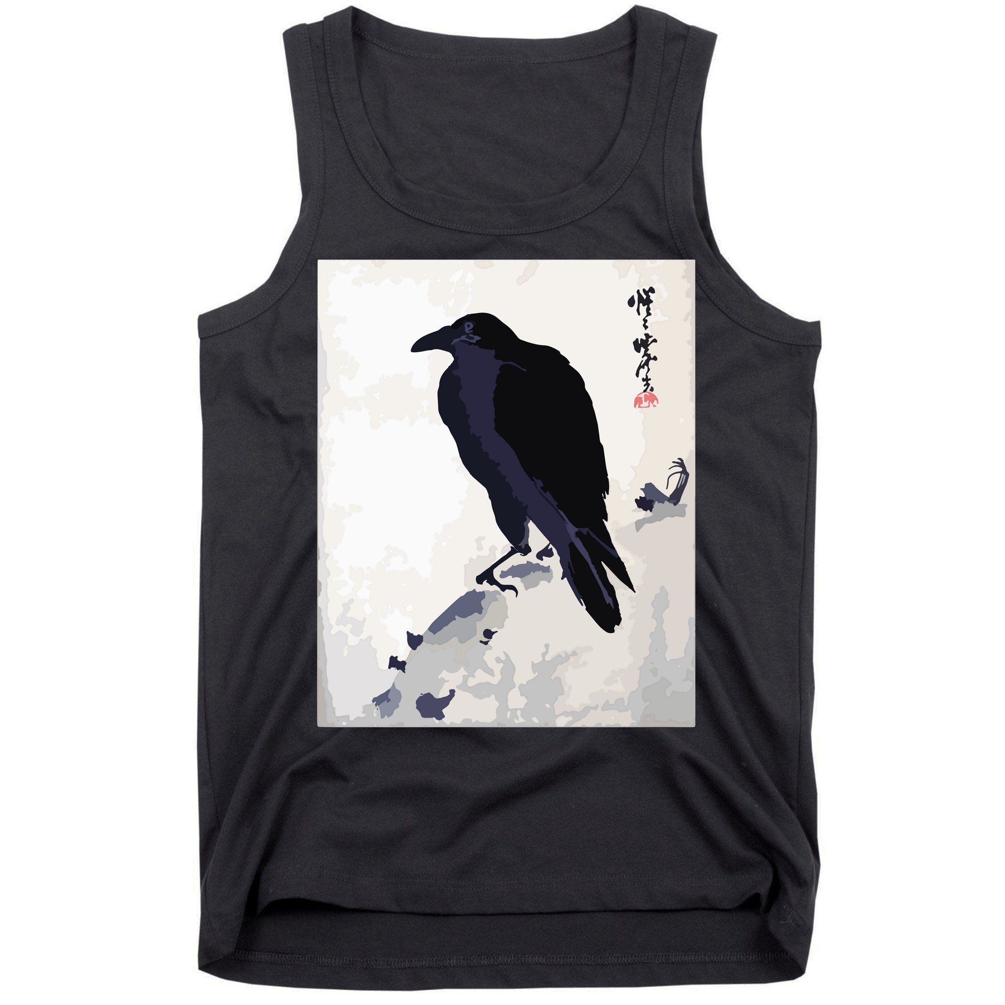 Japanese Art, Japanese Woodblock Art Print Crow Kyosai Tank Top
