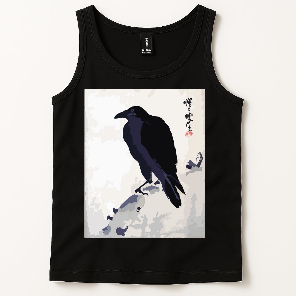 Japanese Art, Japanese Woodblock Art Print Crow Kyosai Tank Top