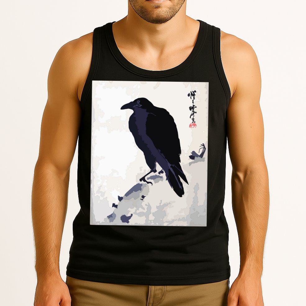 Japanese Art, Japanese Woodblock Art Print Crow Kyosai Tank Top