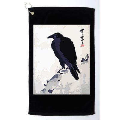 Japanese Art, Japanese Woodblock Art Print Crow Kyosai Golf Towel