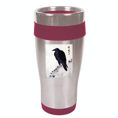 Japanese Art, Japanese Woodblock Art Print Crow Kyosai 16oz Travel Tumbler