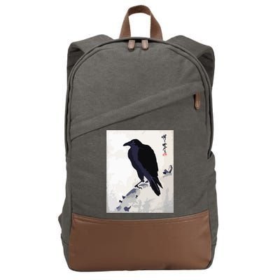 Japanese Art, Japanese Woodblock Art Print Crow Kyosai Cotton Canvas Backpack