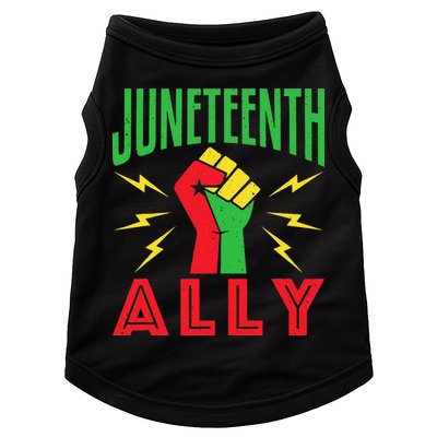 Juneteenth Ally June 19 Support Protest Pride Fist Doggie Tank