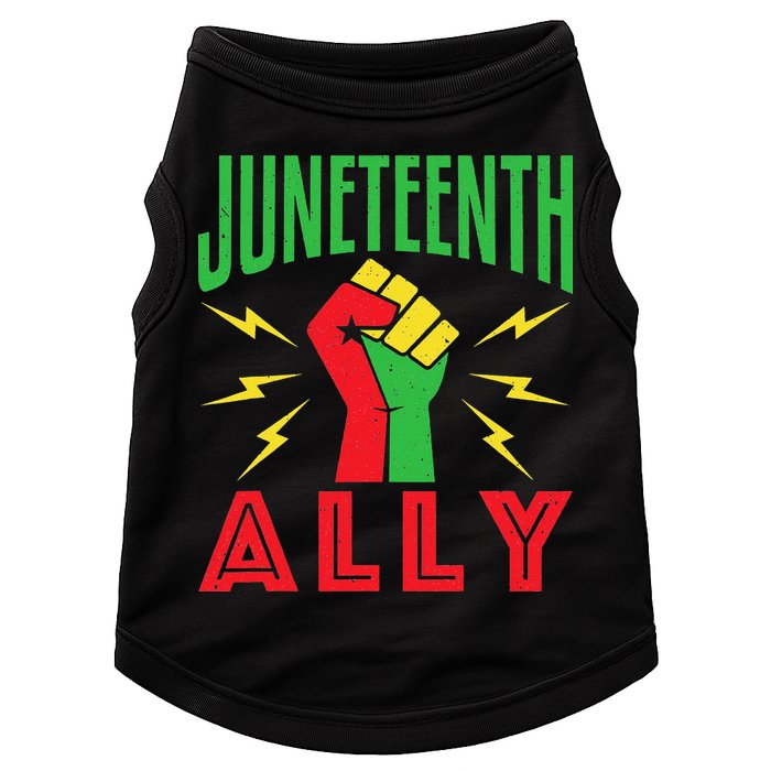 Juneteenth Ally June 19 Support Protest Pride Fist Doggie Tank