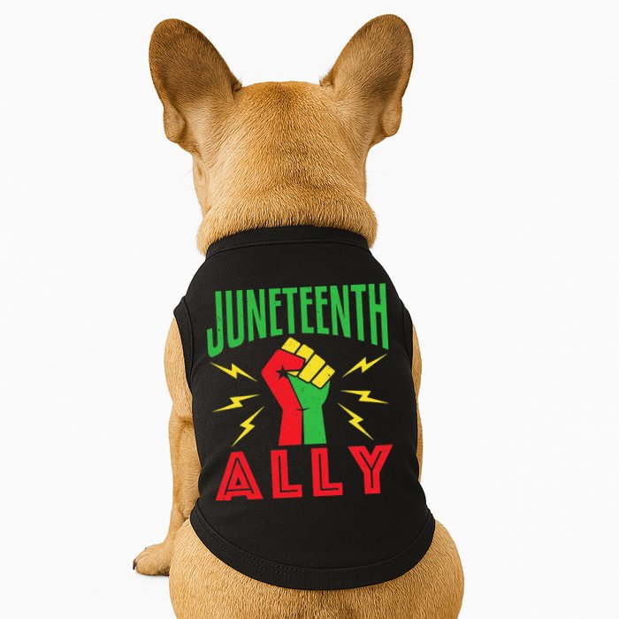 Juneteenth Ally June 19 Support Protest Pride Fist Doggie Tank