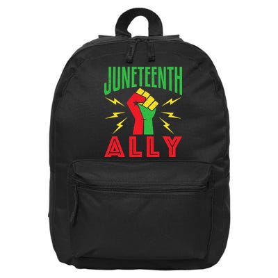 Juneteenth Ally June 19 Support Protest Pride Fist 16 in Basic Backpack