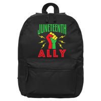 Juneteenth Ally June 19 Support Protest Pride Fist 16 in Basic Backpack