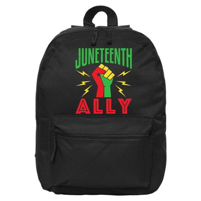 Juneteenth Ally June 19 Support Protest Pride Fist 16 in Basic Backpack
