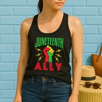 Juneteenth Ally June 19 Support Protest Pride Fist Womens Tank Top
