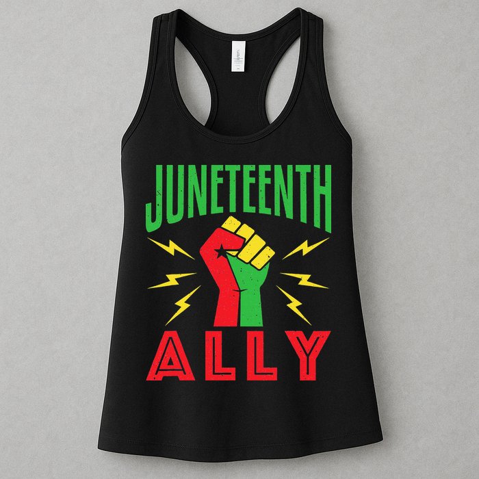 Juneteenth Ally June 19 Support Protest Pride Fist Womens Tank Top