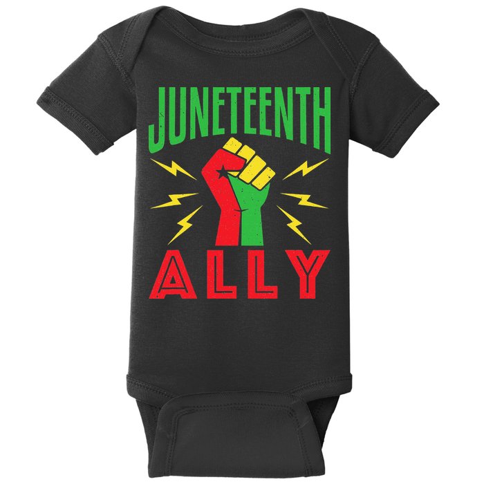 Juneteenth Ally June 19 Support Protest Pride Fist Baby Bodysuit