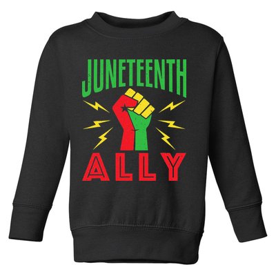 Juneteenth Ally June 19 Support Protest Pride Fist Toddler Sweatshirt
