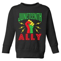 Juneteenth Ally June 19 Support Protest Pride Fist Toddler Sweatshirt