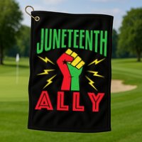 Juneteenth Ally June 19 Support Protest Pride Fist Golf Towel