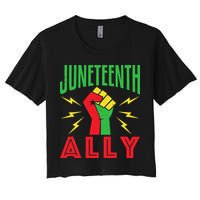 Juneteenth Ally June 19 Support Protest Pride Fist Crop Top