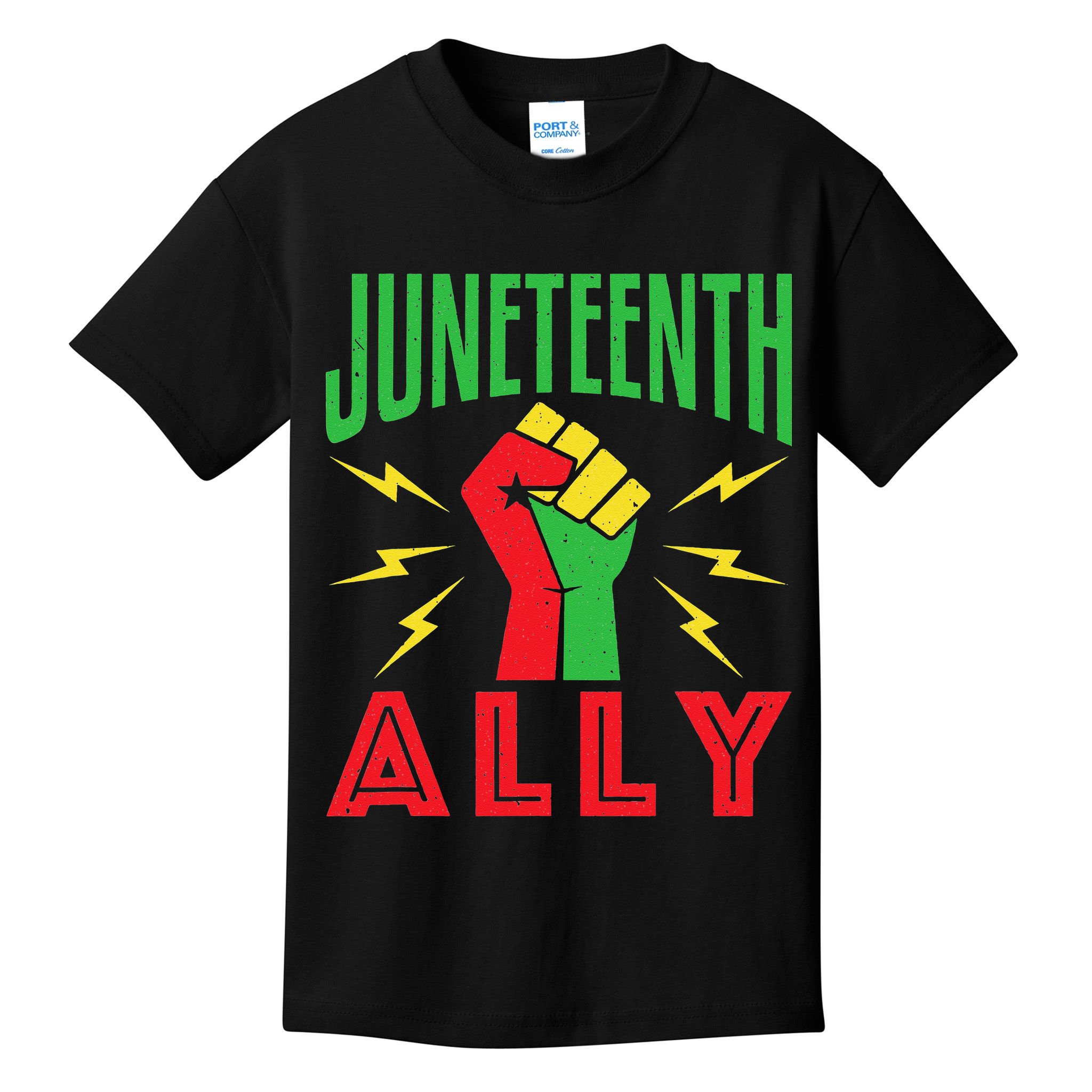 Juneteenth Ally June 19 Support Protest Pride Fist Kids T-Shirt