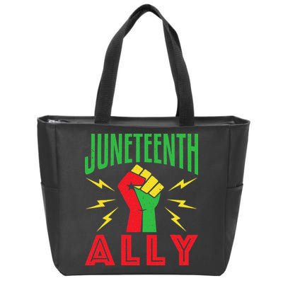 Juneteenth Ally June 19 Support Protest Pride Fist Zip Tote Bag
