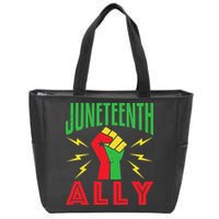 Juneteenth Ally June 19 Support Protest Pride Fist Zip Tote Bag