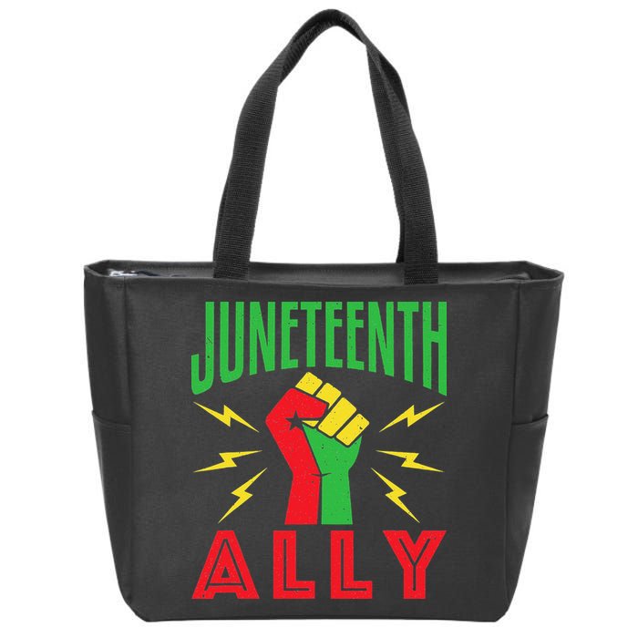 Juneteenth Ally June 19 Support Protest Pride Fist Zip Tote Bag