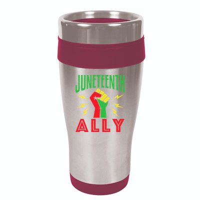 Juneteenth Ally June 19 Support Protest Pride Fist 16oz Travel Tumbler
