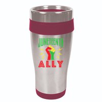 Juneteenth Ally June 19 Support Protest Pride Fist 16oz Travel Tumbler