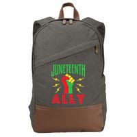 Juneteenth Ally June 19 Support Protest Pride Fist Cotton Canvas Backpack