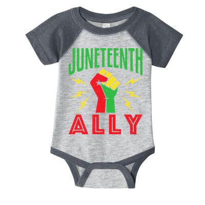 Juneteenth Ally June 19 Support Protest Pride Fist Infant Baby Jersey Bodysuit