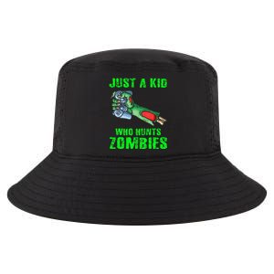 Just A K.I.D Who Hunts Zombies Halloween Gamer Zombie Cool Comfort Performance Bucket Hat