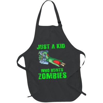 Just A K.I.D Who Hunts Zombies Halloween Gamer Zombie Apron