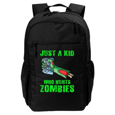 Just A K.I.D Who Hunts Zombies Halloween Gamer Zombie Backpack