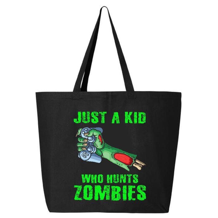 Just A K.I.D Who Hunts Zombies Halloween Gamer Zombie 25L Jumbo Tote