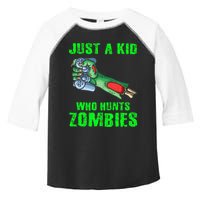 Just A K.I.D Who Hunts Zombies Halloween Gamer Zombie Toddler Fine Jersey T-Shirt