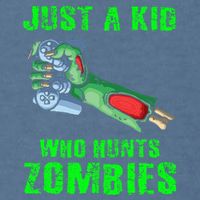 Just A K.I.D Who Hunts Zombies Halloween Gamer Zombie Garment-Dyed Sweatshirt