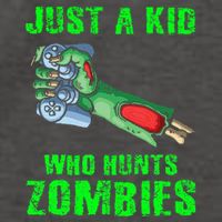 Just A K.I.D Who Hunts Zombies Halloween Gamer Zombie Vector Backpack