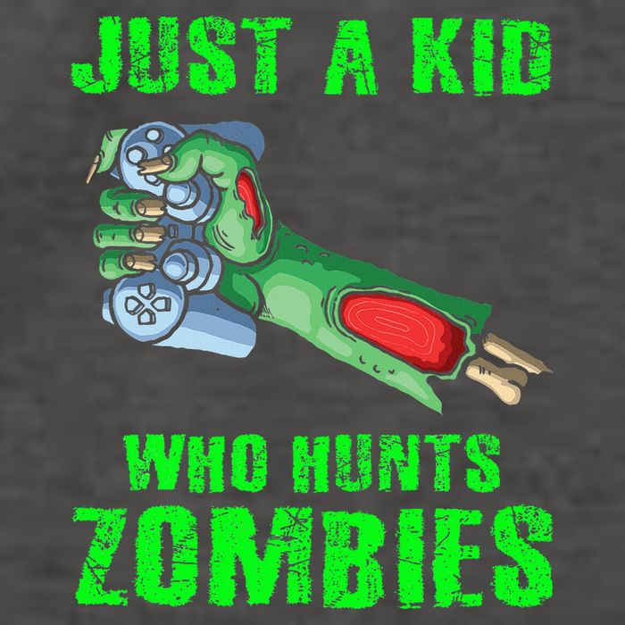 Just A K.I.D Who Hunts Zombies Halloween Gamer Zombie Vector Backpack
