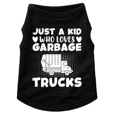 Just A Kid Who Loves Garbage Trucks Graphic Doggie Tank