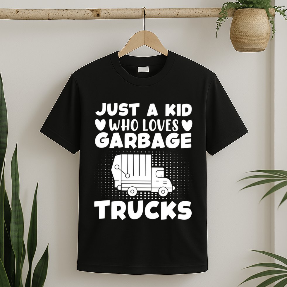 Just A Kid Who Loves Garbage Trucks Graphic T-Shirt