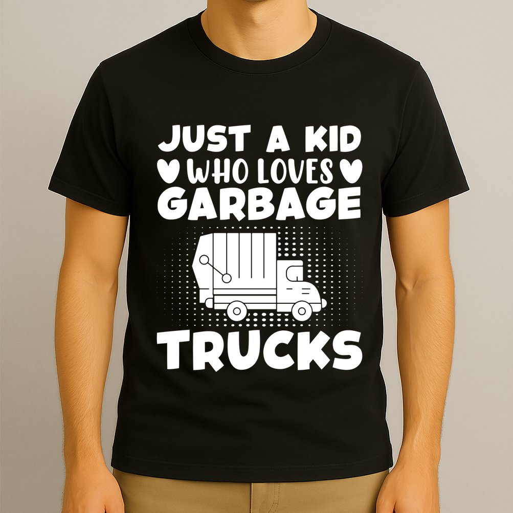 Just A Kid Who Loves Garbage Trucks Graphic T-Shirt