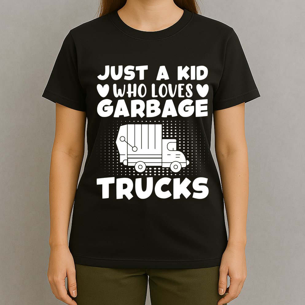Just A Kid Who Loves Garbage Trucks Graphic T-Shirt