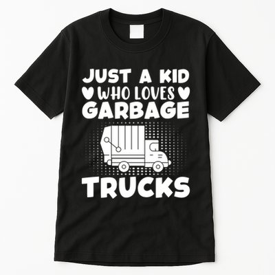 Just A Kid Who Loves Garbage Trucks Graphic Tall T-Shirt