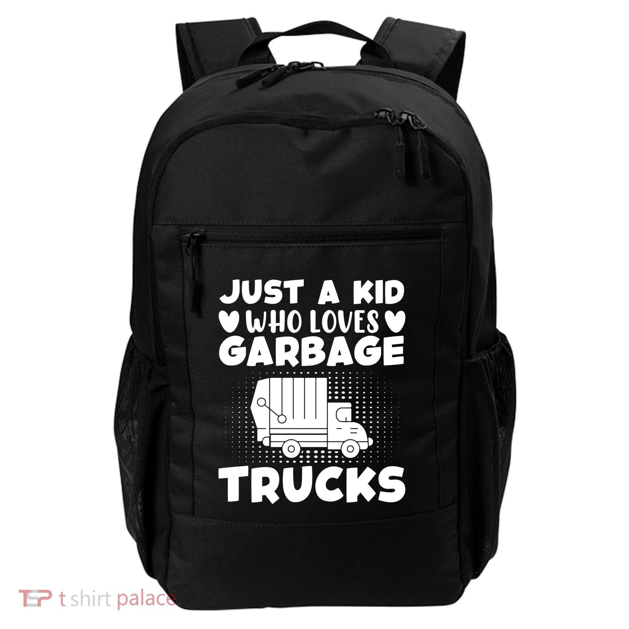 Just A Kid Who Loves Garbage Trucks Graphic Daily Commute Backpack