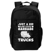 Just A Kid Who Loves Garbage Trucks Graphic Backpack
