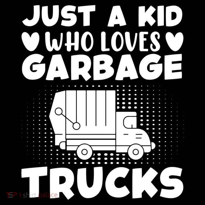Just A Kid Who Loves Garbage Trucks Graphic Sustainable Bucket Hat