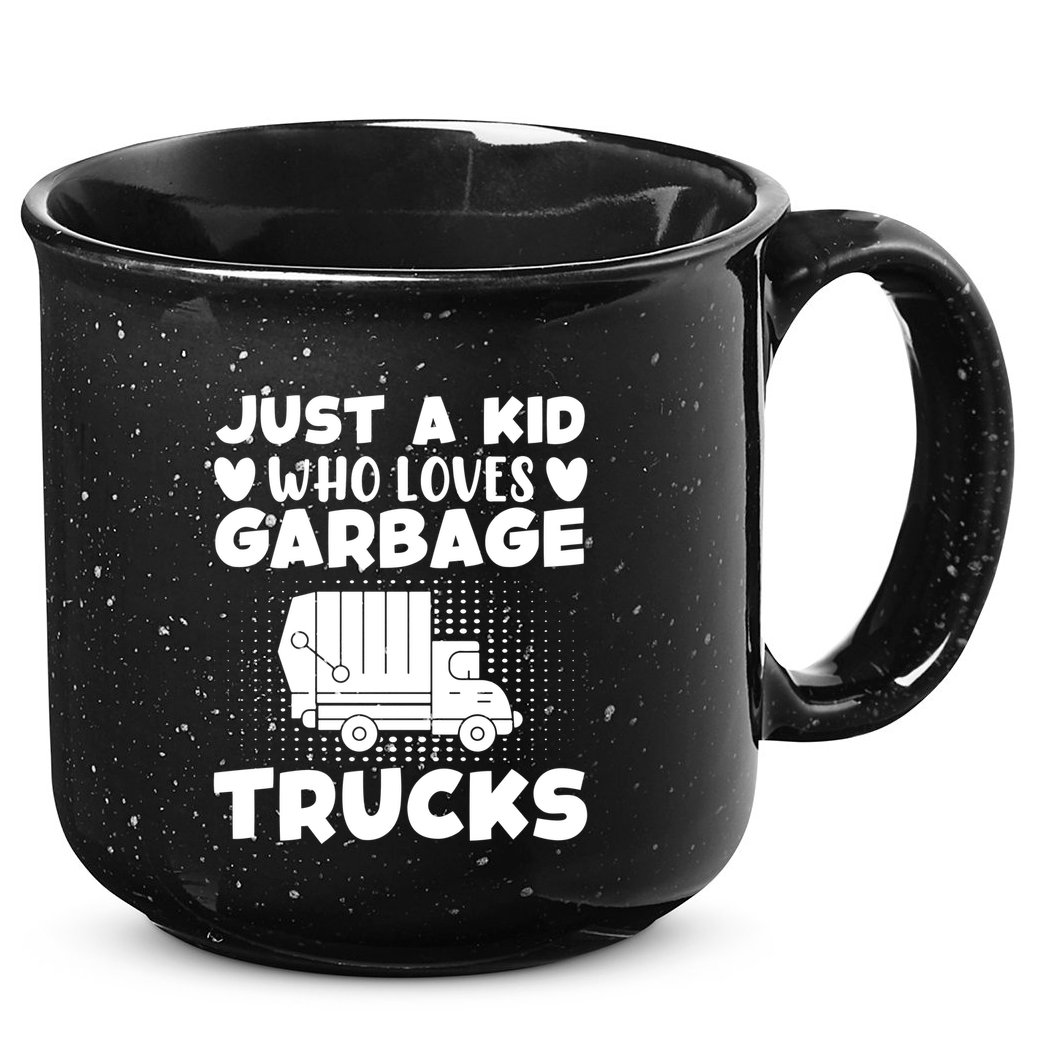 Just A Kid Who Loves Garbage Trucks Graphic 15oz Campfire Ceramic Mug