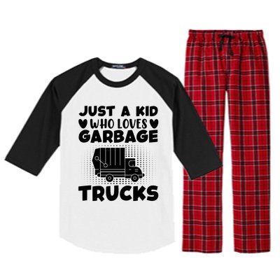 Just A Kid Who Loves Garbage Trucks Graphic Raglan Sleeve Pajama Set