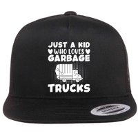 Just A Kid Who Loves Garbage Trucks Graphic Flatbill Hat